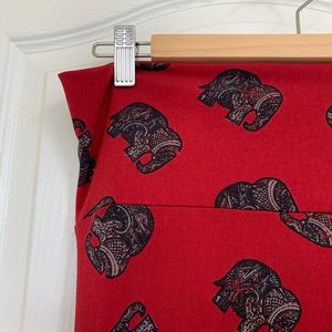 LuLaRoe Azure Skirt: L Red Elephant Skirt
